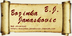 Božinka Janašković vizit kartica
